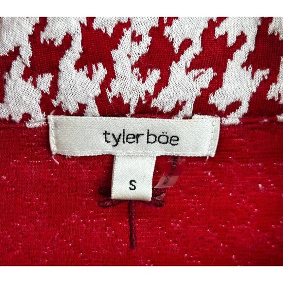 Tyler Böe Red & White Houndstooth Retro Preppy Chic Sweater Dress w/Pockets Sz S - Picture 4 of 9